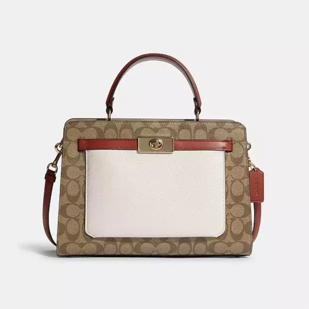 $550 COACH LANE CARRYALL COLORBLOCK SIGNATURE CANVAS